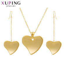 S-411 Xuping joyas al por mayor golden 2 gram gold necklace set+dubai gold jewellery designs woman set